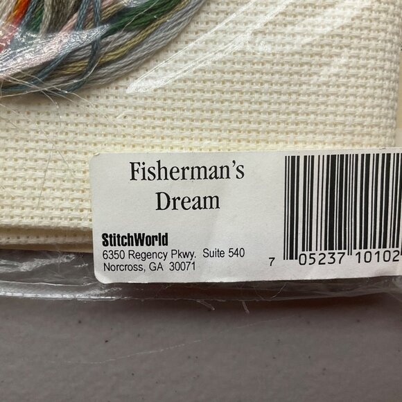 VTG 90's Charles Craft Fishermans Dream Large Mouth Bass Cross-Stitch Kit - Picture 7 of 10